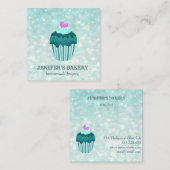 Moderne Luxus-Glitterie-Kuchen hausgemachte Bäcker Quadratische Visitenkarte (Vorne/Hinten)