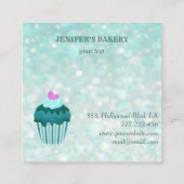Moderne Luxus-Glitterie-Kuchen hausgemachte Bäcker Quadratische Visitenkarte (Rückseite)