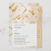 Moderne Luxus Gold Abstrakte Hochzeit Einladung (Vorne/Hinten)