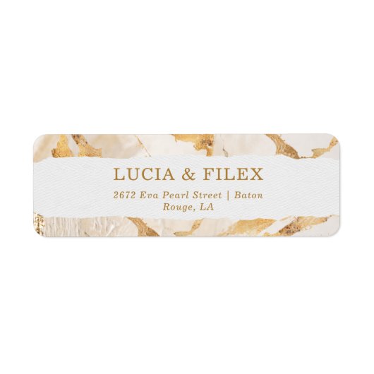 Moderne Luxus Gold Abstrakte Rücksendeadresse (Vorne)