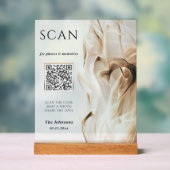 Moderne Luxus-Gold-Acryl-Hochzeits-QR-Code-Scan Acrylschild (Neutral)