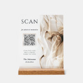 Moderne Luxus-Gold-Acryl-Hochzeits-QR-Code-Scan Acrylschild (Vorderseite)