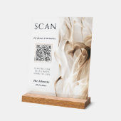 Moderne Luxus-Gold-Acryl-Hochzeits-QR-Code-Scan Acrylschild (Winkel)