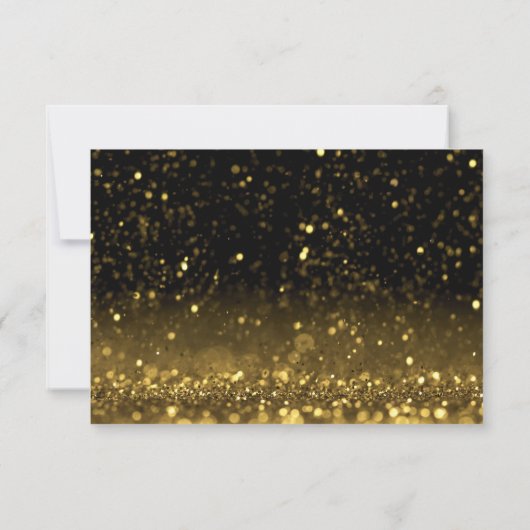 Moderne Luxus Gold Black Glitzern Dankeskarte (Rückseite)