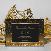 Moderne Luxus Gold Black Glitzern Dankeskarte