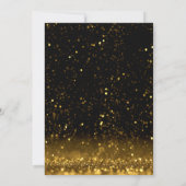 Moderne Luxus Gold Black Glitzern Einladung (Rückseite)