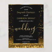 Moderne Luxus Gold Black Glitzern Einladung Flyer (Vorne)