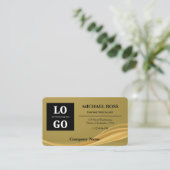 Moderne Luxus-Gold-Eigenmarkenlogo und QR-Code Visitenkarte (Stehend Vorderseite)