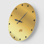 Moderne Luxus-Gold-Gradient-Gotik-Monogramm Große Wanduhr (Winkel)