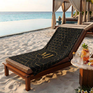 Moderne Luxus-Gold-Monogramm personalisiert Strandtuch