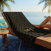 Moderne Luxus-Gold-Monogramm personalisiert Strandtuch