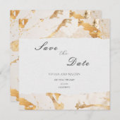 Moderne Luxus Gold Save the Date Abstrakt Einladung (Vorne/Hinten)