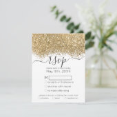 Moderne Luxus Gold Weißer Glitzer Confetti Wedding RSVP Karte (Stehend Vorderseite)