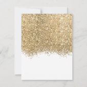 Moderne Luxus Gold Weißer Glitzer Confetti Wedding RSVP Karte (Rückseite)