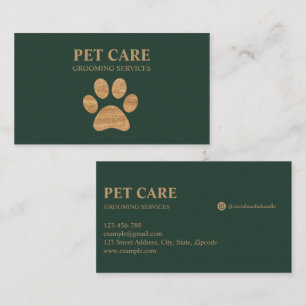 Moderne Luxus Golden Paw Haustier-Pflegedienst Visitenkarte