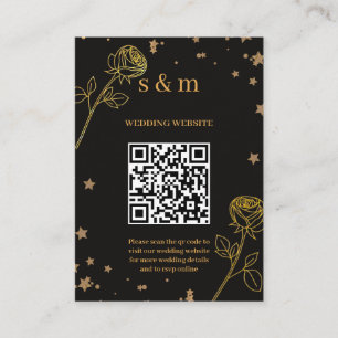 Moderne Luxus-Goldfolie-QR-Code-Hochzeitswebsite Begleitkarte