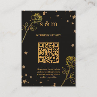 Moderne Luxus-Goldfolie-QR-Code-Hochzeitswebsite Begleitkarte