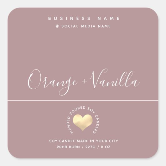 Moderne Luxus-Goldherz-Typografie Quadratischer Aufkleber (Vorderseite)