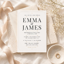 Moderne Luxus-Hochzeitseinladung mit Serifenschrif Einladung