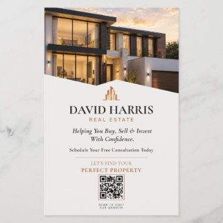 Moderne Luxus-Immobilienfirma in Schwarz und Kupfe Flyer