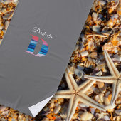 Moderne Luxus Korallenblau Erstname D hellgrau Strandtuch