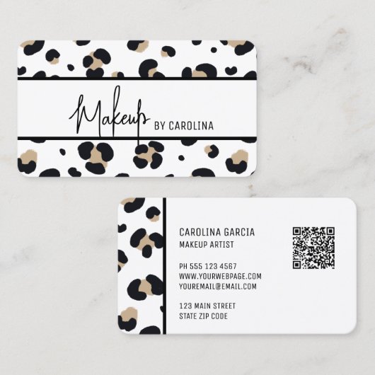 Moderne Luxus Makeup Artist Business Card Visitenkarte (Vorne/Hinten)