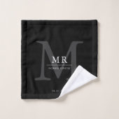 Moderne Luxus-Monogramm-Farbabstimmung Badhandtuch Set (Waschlappen)