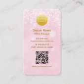 Moderne Luxus-Rosa-Bokeh-Bälle QR-Code Visitenkarte (Vorderseite)