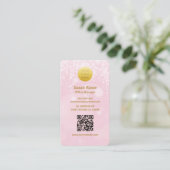 Moderne Luxus-Rosa-Bokeh-Bälle QR-Code Visitenkarte (Stehend Vorderseite)