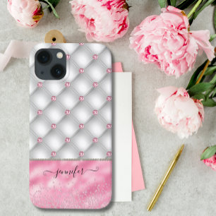 Moderne Luxus-Rosa Chic Glam Bling iPhone 13 Hülle