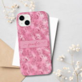 Moderne Luxus Rosa Glitzer Rose Chic Glam Case-Mate iPhone Hülle