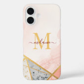 Moderne Luxus-Rosa-Gold-Monogramm elegant Case-Mate iPhone Hülle (Rückseite)