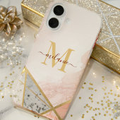 Moderne Luxus-Rosa-Gold-Monogramm elegant Case-Mate iPhone Hülle