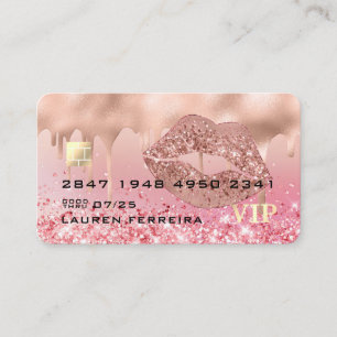 Moderne Luxus Rose Gold Lips Imitate Debit Card Visitenkarte