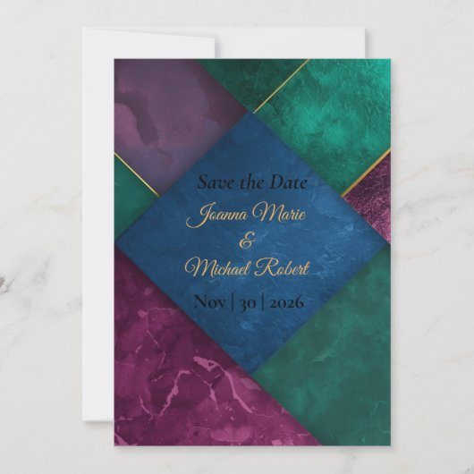 Moderne Luxus-Save-the-Date-Karte Save The Date (Vorderseite)