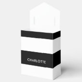 Moderne Luxus Schwarz-Weiß Streifen Muster Geschenkschachtel (Geöffnet)