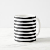Moderne Luxus Schwarz-Weiß Streifen Muster Kaffeetasse (VorderseiteRechts)