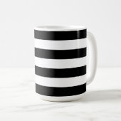 Moderne Luxus Schwarz-Weiß Streifen Muster Kaffeetasse (VorderseiteRechts)