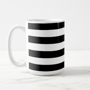 Moderne Luxus Schwarz-Weiß-Streifenmuster Kaffeetasse