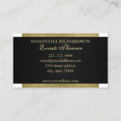 Moderne Luxus Schwarz-weiß und Gold geometrisch Visitenkarte (Rückseite)