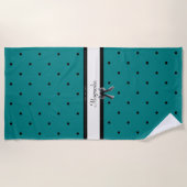 Moderne Luxus Teal-Monogramm Sommer Strandtuch (Vorderseite)