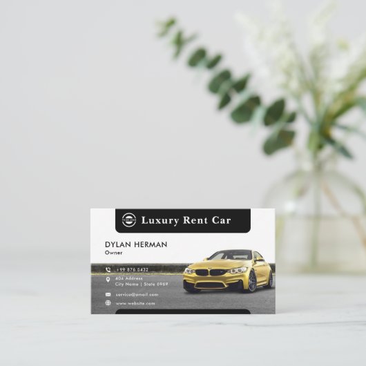 Moderne Luxusautovermietung | MINIMALISTISCH Visitenkarte (Stehend Vorderseite)