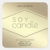 Moderne Luxusgoldtypografie Sojakkerze Quadratischer Aufkleber (Vorderseite)