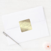 Moderne Luxusgoldtypografie Sojakkerze Quadratischer Aufkleber (Umschlag)