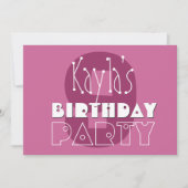 Moderne Mädchen 9th Birthday Pink Stars Ver 002 W6 Einladung (Vorderseite)