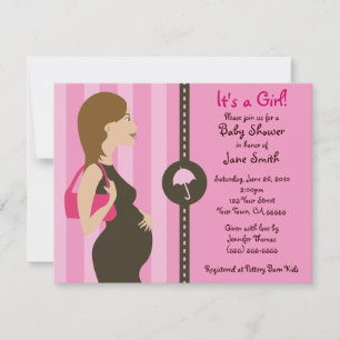 Moderne Mädchen-Babyparty laden ein (Rosa) Einladung