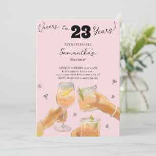 Moderne Mädchen-Cheers zum 23. Geburtstagsparty Einladung