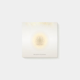 Moderne Mädchen-Faux-Goldkonfetti, Lotus Post-it Klebezettel