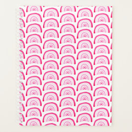 Moderne Mädchen Rosa Regenbogen Muster Planer
