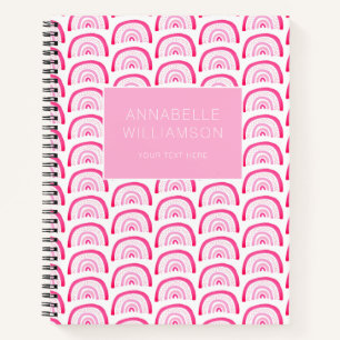 Moderne Mädchen Rosa Regenbogenmuster Notizblock